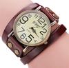 Vintage  Leather Bracelet Watch Women Leather Bamboo Women's Watch  Classic