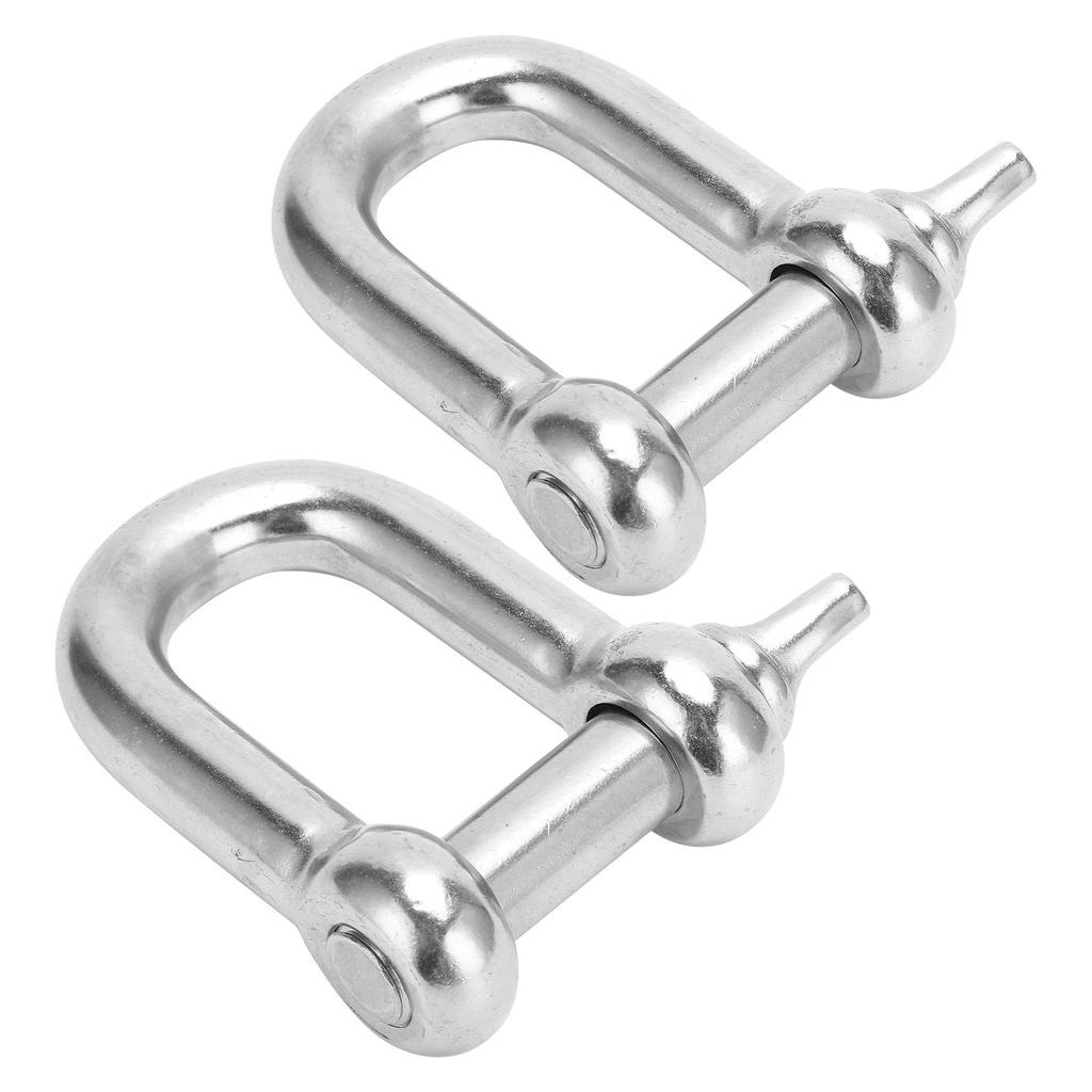 2pcs M20 Screw Pin Anchor Shackle 304 Stainless Steel Heavy Duty DShape Shackle for Camping
