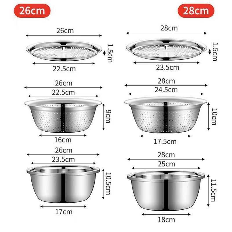 3 in 1 Multifunctional Stainless Steel Basin Kit with Grater, New 2026 Strainer Set Edition