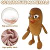 Goofy Plush Buddy with Wiggle Eyes - Quirky Brown Sausage Doll with Amusing Facial Expression, Perfect Desk Companion for Office
