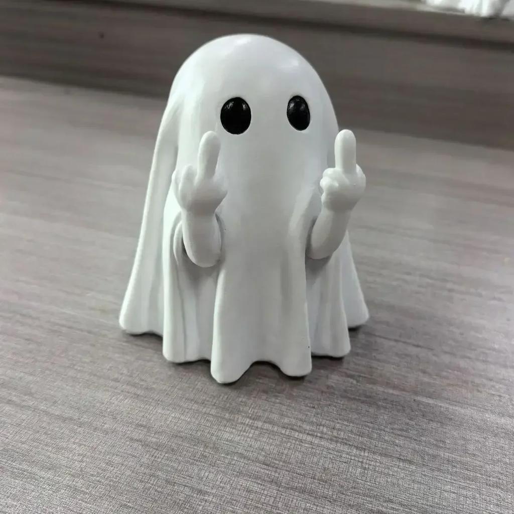 Latest Models Estatuilla Fantasma Resina Decoración Halloween Dedo Medio Divertido Figura Regalo Fiesta Certificado Envío Gratis