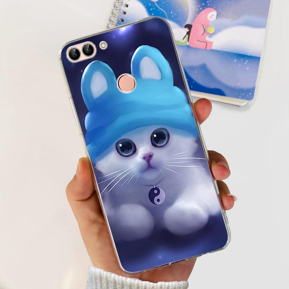 For Huawei P Smart Case FIG-LX1 FIG-LX2 FIG-LX3 Back Cover Fashion Flower Marble Clear Silicone Soft Funda For PSmart 2018 Coque