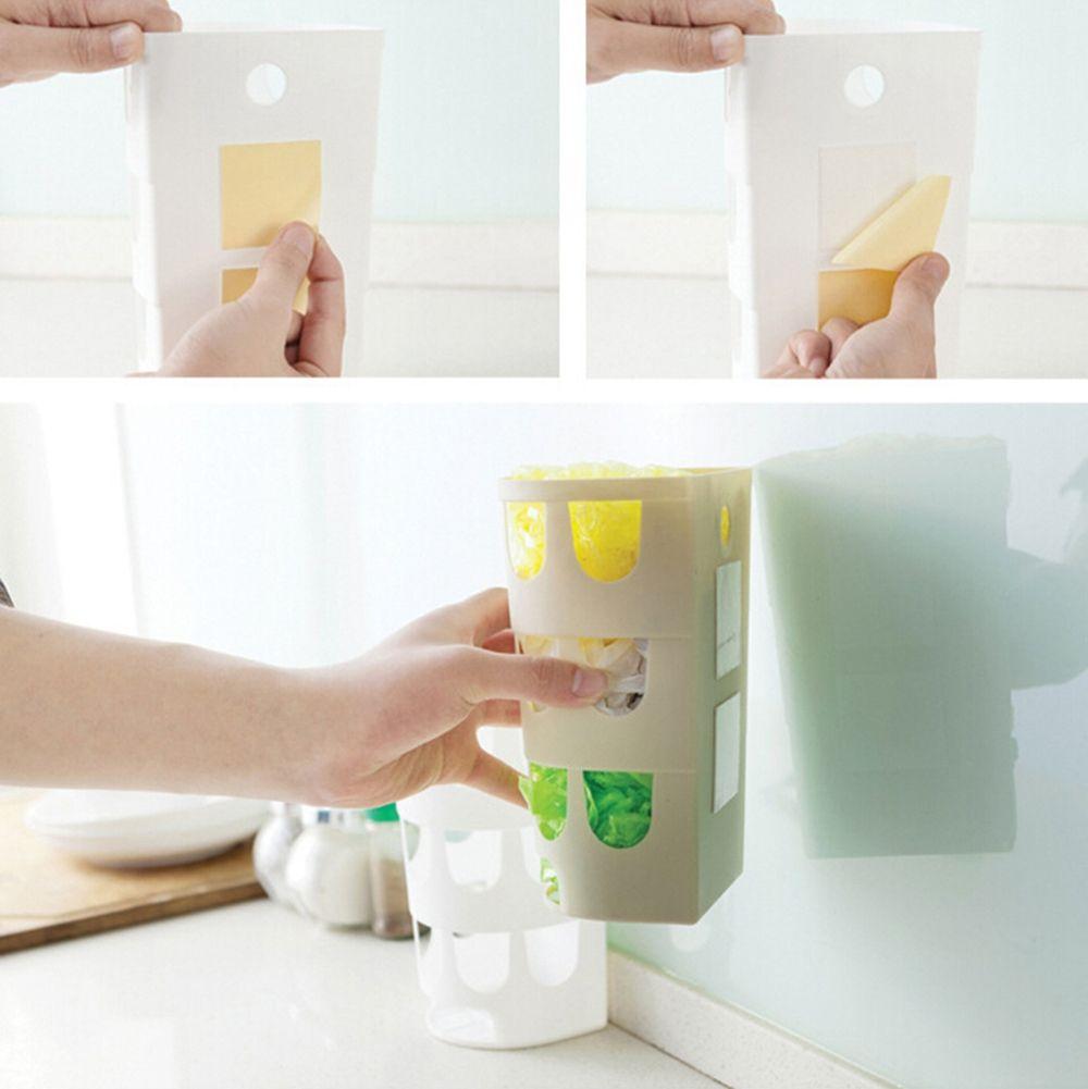 Органайзер Стойка для мусорных пакетов Подвесной ящик для хранения Кухонные аксессуары Держатель для мусорных пакетов Мусорная корзина