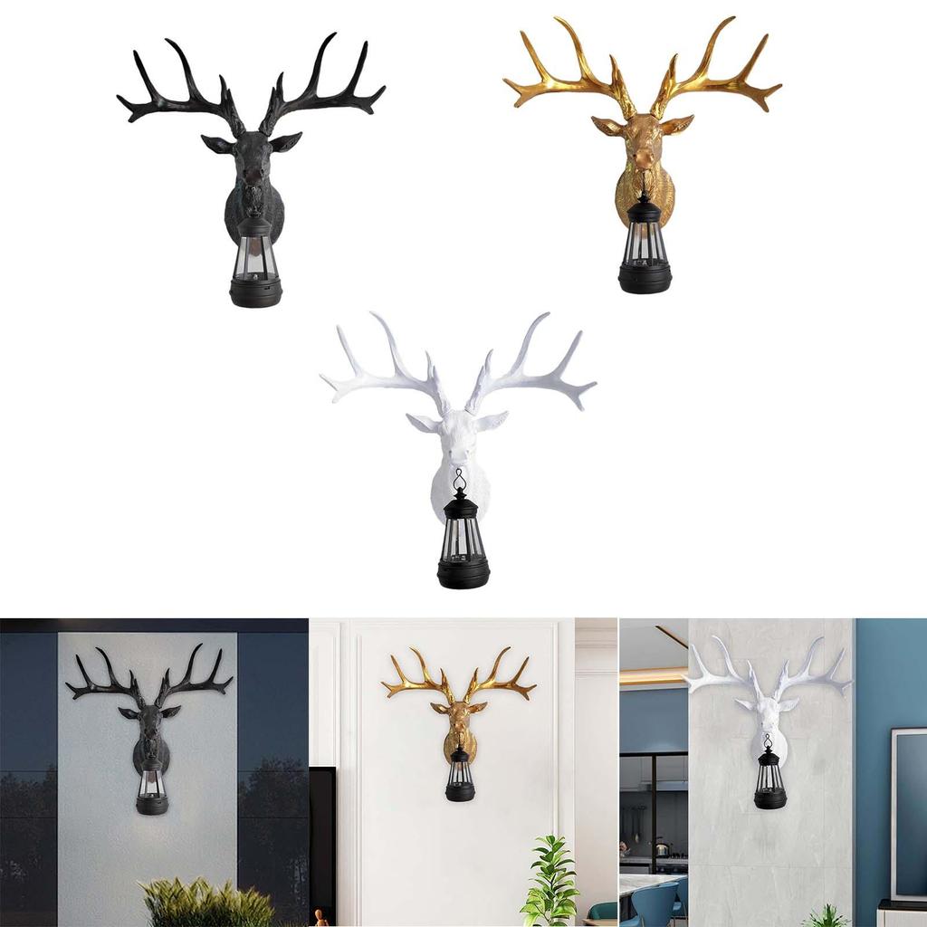 Настенный светильник в виде оленя, современная декоративная скульптура из смолы в виде оленя, настенное крепление, декор для сада на открытом воздухе, украшение для дома