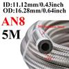1M-6M AN4 AN6 AN8 AN10 AN12 Universal Car Fuel Hose Oil Gas Cooler Hose Line Pipe Tube Stainless Steel Braided Inside CPE Rubber 7