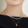 Ozel Silver925 Fresh Water Pearl Shell Pendant Necklace PS166N