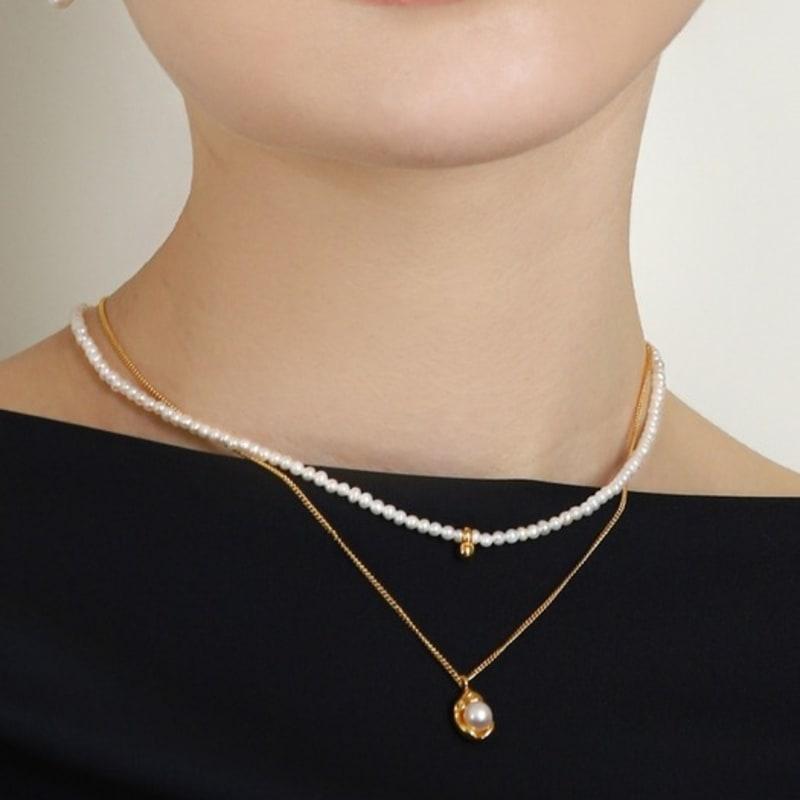 Ozel Silver925 Fresh Water Pearl Shell Pendant Necklace PS166N