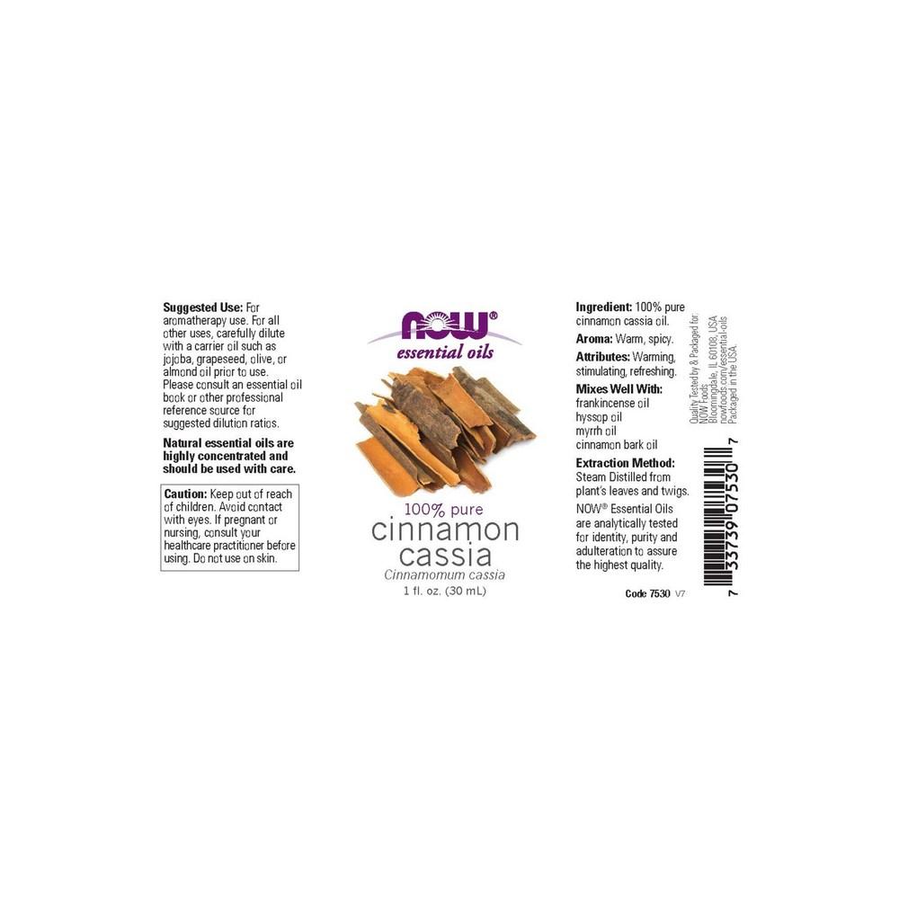 Now Food Pure Essential Aroma Oil Cinnamon Cassia Regular Oil, 30 мл, 1 шт.