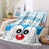 Doraemon3 Flannel Blanket, High quality Comfortable for All Seasons, Home Decor, Warmth and Comfort