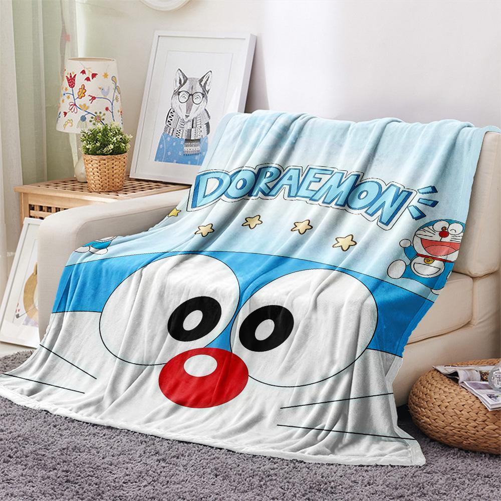 Doraemon3 Flannel Blanket, High quality Comfortable for All Seasons, Home Decor, Warmth and Comfort