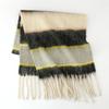 New Winter Thickened Loop Yarn, Beard Fringed Striped Scarf, Shawl.