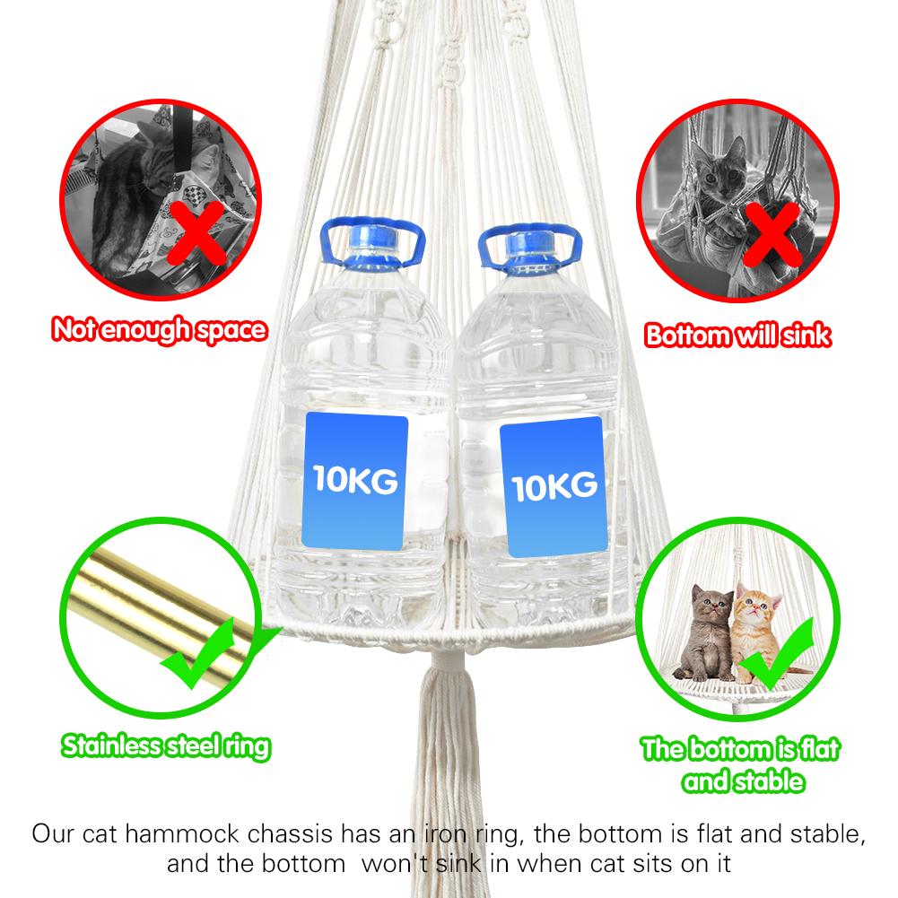 Качели для кошек, подвесная корзина с ковриком, хлопчатобумажная веревка, домик для домашних животных, гамак для кошек, игрушка