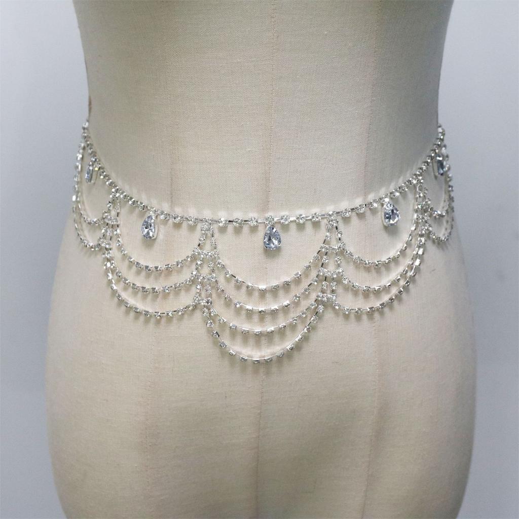 Summer Body Chain Women'S Rhinestone Waist Chain Fashion Casual Nightclub Body Jewelry Accessories