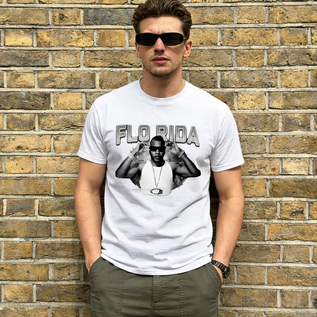 Rapper Flo Rida Tshirt Summer Cotton Tshirts For Unisex Fashion Design Tee Shirt Shortsleeved Y2k Casual Tops