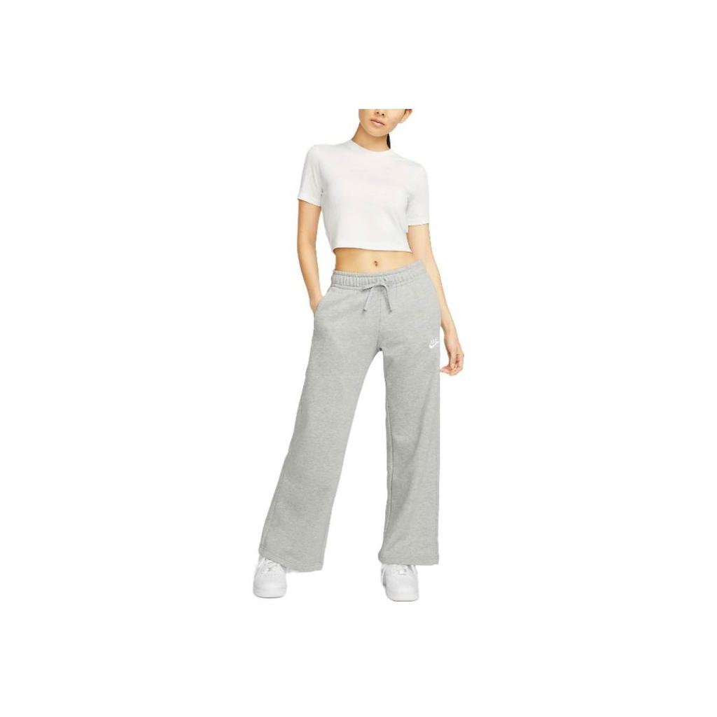 Nike High-Waist Drawstring Casual Pants With Solid Color Logo Women Bottoms Light-Grey FB2728-063