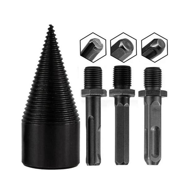 4 шт./компл., сверло для раскалывания дров, шестигранная/квадратная/круглая ручка, 32/38/42 мм, высокоскоростная сталь, дровокол, дрель, конус, деревообрабатывающий электроинструмент