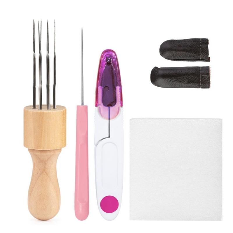 Felting Needle Kits with Wooden Handle for Needle Felting Beginner Felting Starter Kits for Beginner DIY Wool Craft