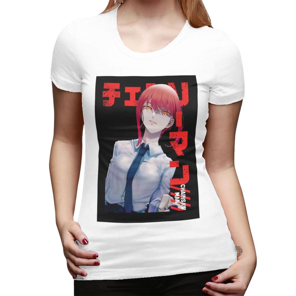Makima Chainsaw Unisex Anime Girl TShirt for Women Crew Neck Streetwear T Shirts Womens Tees Short Summer Clothes Tops