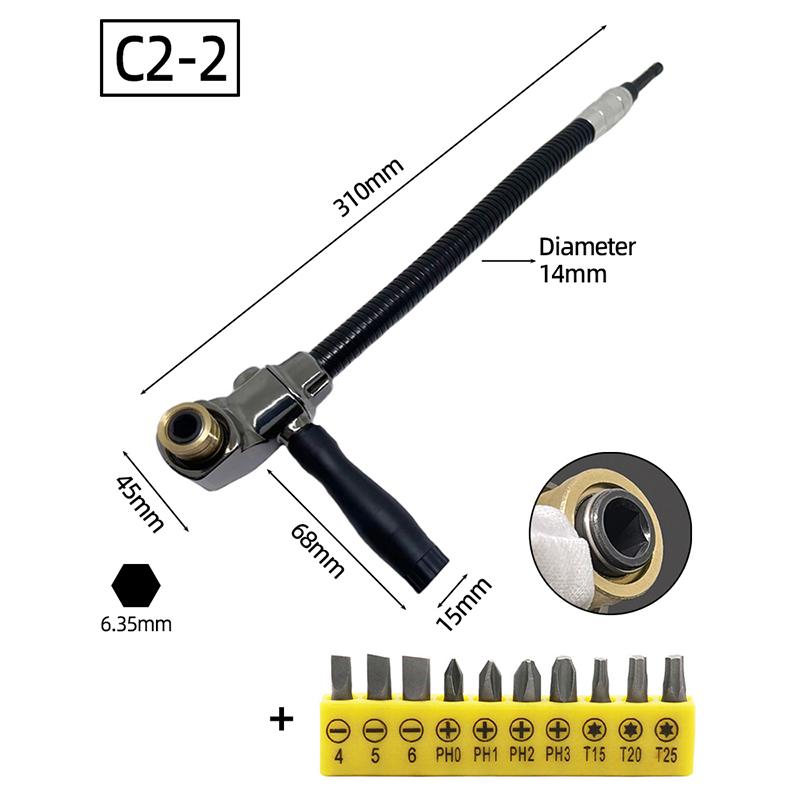 Набор угловых отверток Держатель для торцевых головок Адаптер Регулируемые биты Сверло Отвертка Инструмент Шестигранные биты Торцевые головки Шлицевые Крестовые биты