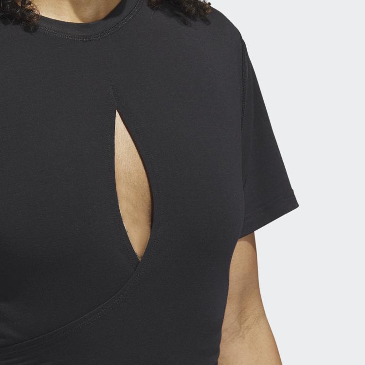 Adidas Yoga T Shirts Women's Black Crew Neck Moderate HS8115