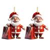 Santa Claus Decoration 2D Acrylic Hanging Ornament Cartoon Santa Christmas Tree Decoration for Mantel Wall Window Decor