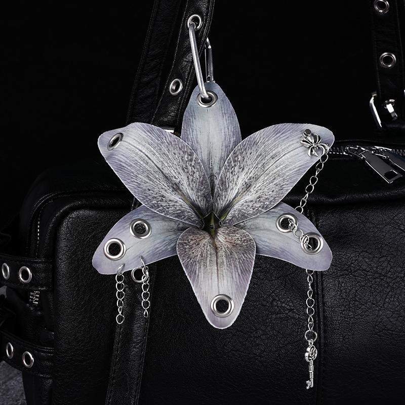 Creative Lily Simulation Flower Keychain Pendant Backpack Decoration Accessories Gifts