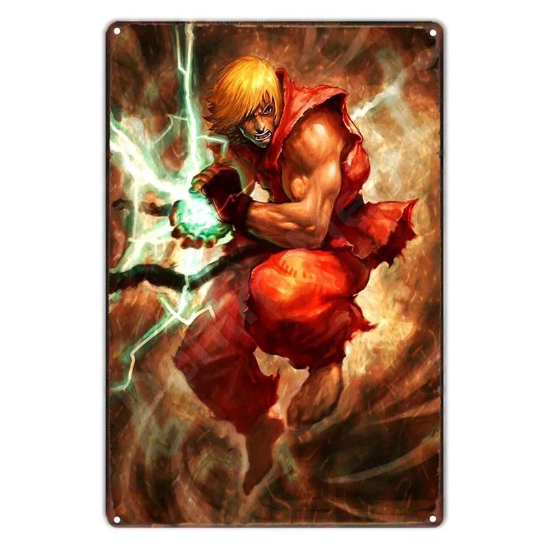 Аниме The King Of Fighters Винтажная Металлическая Табличка, Постер Настенного Искусства, Файтинги, Ретро Табличка для Бара, Клуба, Мужской Пещеры, Домашний Декор Стен
