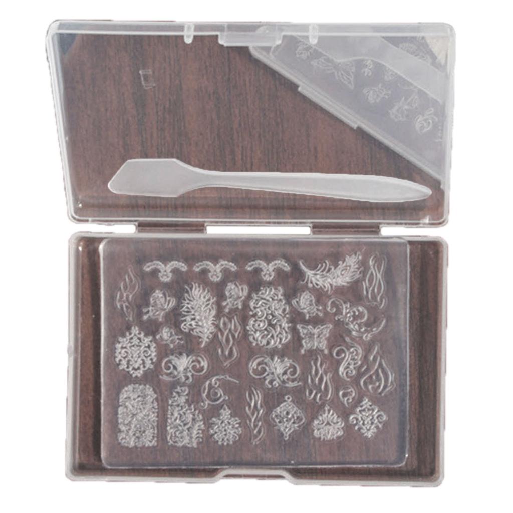 Ультратонкая силиконовая форма для дизайна ногтей, прозрачная пластина для штамповки, трафареты для ногтей, инструменты для маникюра своими руками