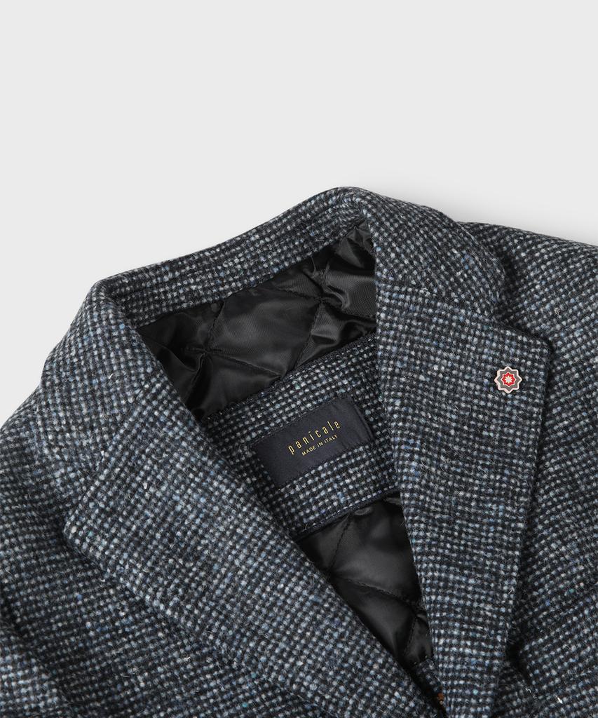 Panicale Single-Breasted Wool Blend Coat [Navy]