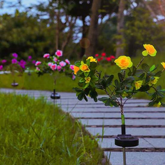 Светодиодный солнечный фонарь в форме цветка IP65 Водонепроницаемый Автоматическое включение/выключение Простая установка