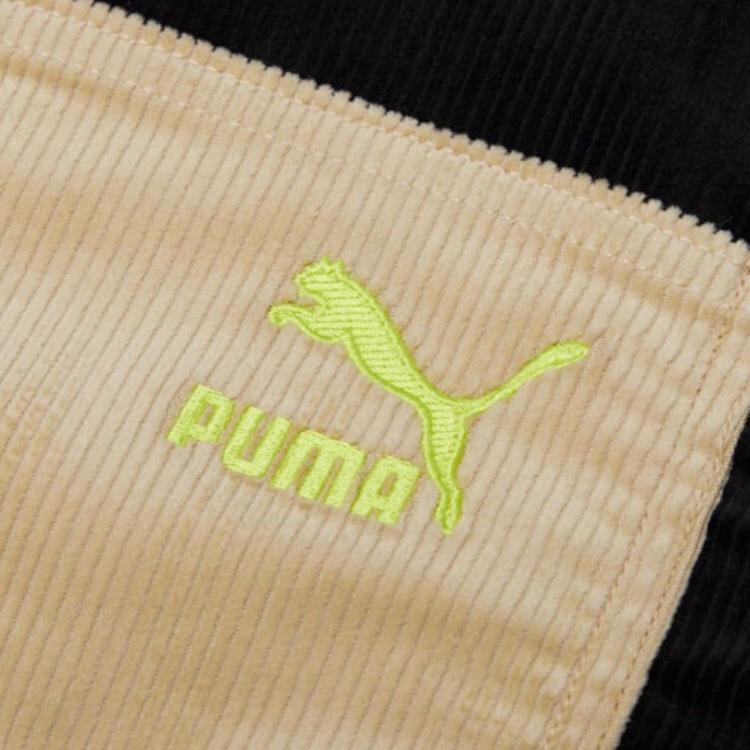 Puma Corduroy Color-Block Woven Sports Jacket With Logo Men Outerwear Black 534752-01