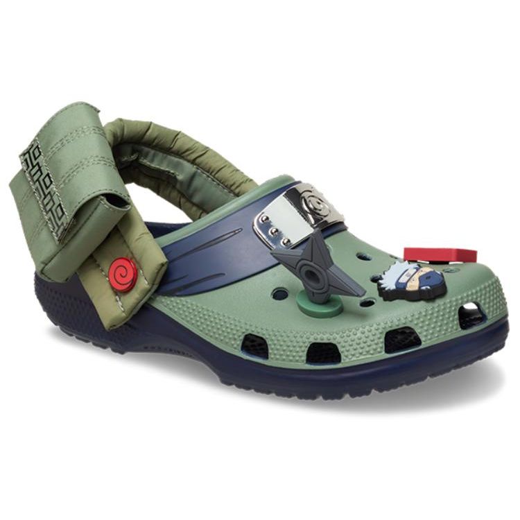 Naruto Shippuden x Crocs Classic Clog Какаши Унисекс Кроссовки Зеленый Оливковый Черный 209445-410