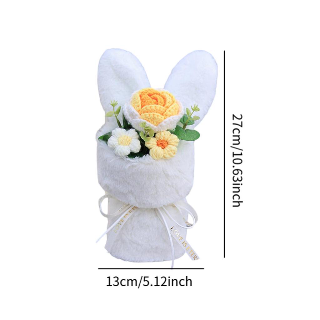 Crochet Flowers Gift Bouquet Knitting Flower Handmade Table Decoration for Home Decor Multifunctional Finished Product