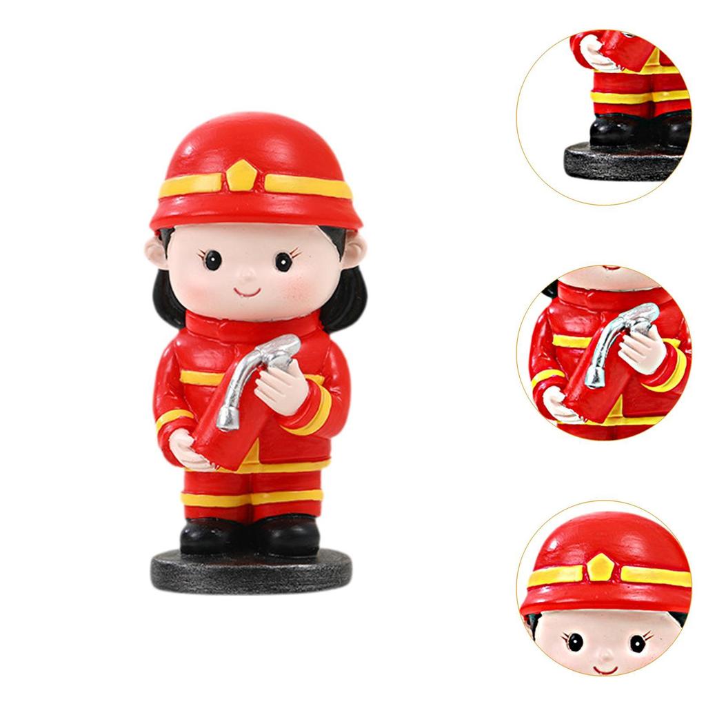 Фигурка пожарного Украшение для автомобиля Подарок на день рождения Декоративная мини-кукла пожарного