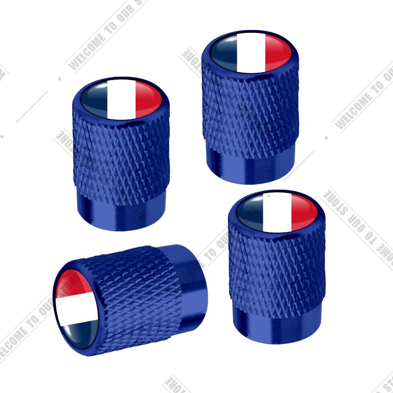 cqdjvy1 Car CNC Aluminum Germany Italy France Tricolor Flag Emblem For Citroen Peugeot Fiat Kia 4pcs Tire Valve Air Port Stem Cover Caps