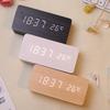 USB/AAA Clocks LED Wooden Alarm Clock Watch Table Voice Control Digital Wood Despertador Electronic Desktop Table Decor