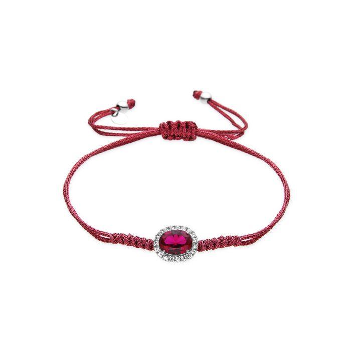 Bracelet - Luxenter - Lyla - Argent 925 - Zircone Cubique Rubis - Plaqué Finition En Rhodium