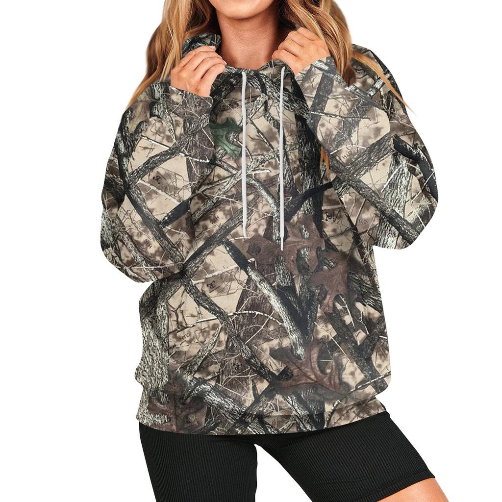 Женская мода повседневная универсальная повседневная толстовка с рисунком повседневная с длинным рукавом уличная камуфляжная толстовка с длинным рукавом с принтом