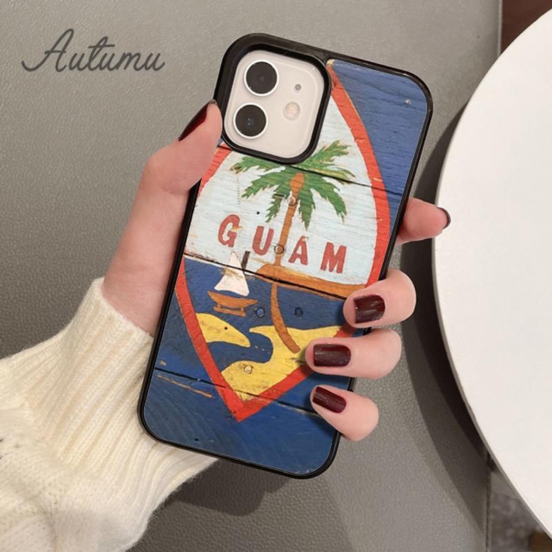 Чехол для телефона с флагом Гуама для iPhone 11 12 13 14 Pro Max mini X XR XS SE 2020 5 6S 7 8 Plus Samsung Galaxy S21 S22 Чехол-накладка