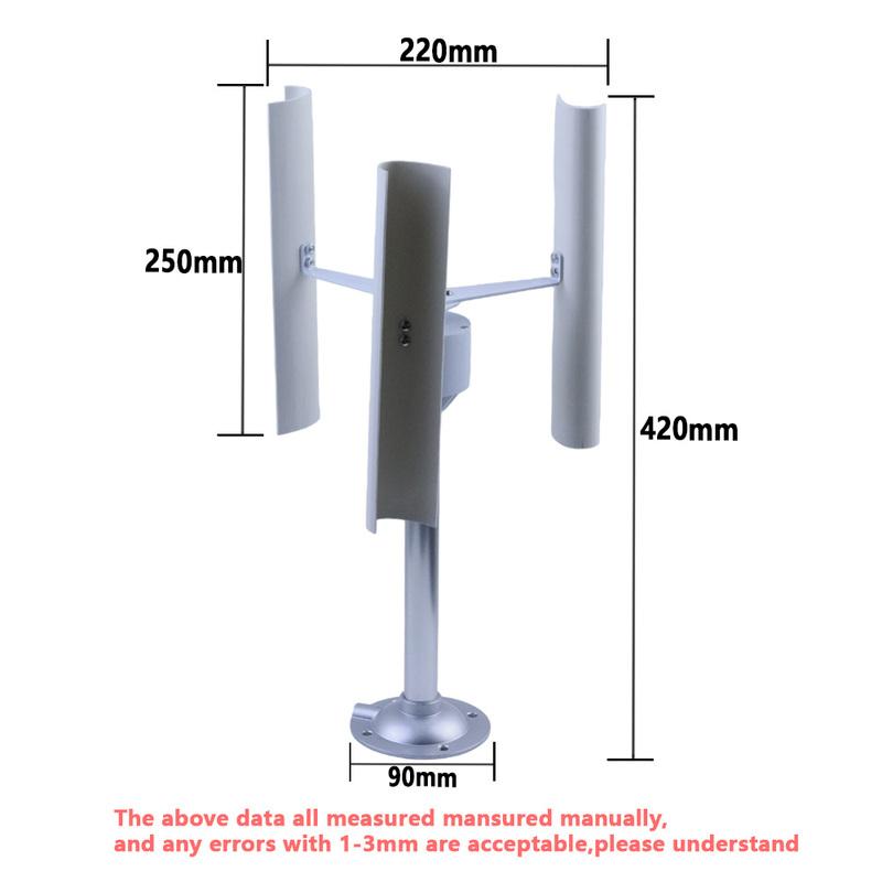 Vertical Axis Wind Turbine Model Three-phase Permanent Magnet Generator Windmill Toy Night Light Making DIY Display