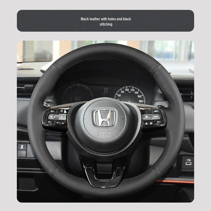 Натуральная кожаная ручная прошивка чехла рулевого колеса для моделей Honda Civic, Accord, CRV, HR-V, Fit и Guandao