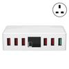 6-портовое USB-зарядное устройство QC 3.0 Быстрая зарядка Цифровой дисплей Умная зарядная станция 100–240 В Вилка UK 100–240 В