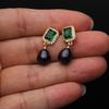 Natural Pearl Earrings Jewelry Women,Wedding Hanging Cultured Freshwater Earring with White Pearl Mother Anniversary Gift Black