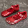 Flat Shoes Women's Shoes Ethnic Style Head Layer Cowhide Single Shoes Soft Bottom Leather Shoes