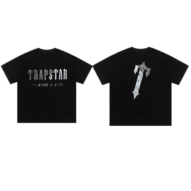 Cross-border new graffiti letter printing European and American street trendy brands loose and versatile casual men's and women's short-sleeved round