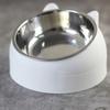 Pet Bowl Cat Face Shape Oblique Design Stainless Steel Cat Feeding Supplement for Home