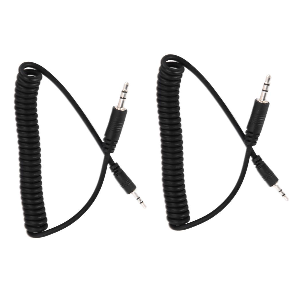 2pcs 3.5mm to Male Flash C1 Sync Cable 3.5mmC1 Flash Trigger Coiled Cable for EOS 70D Camera