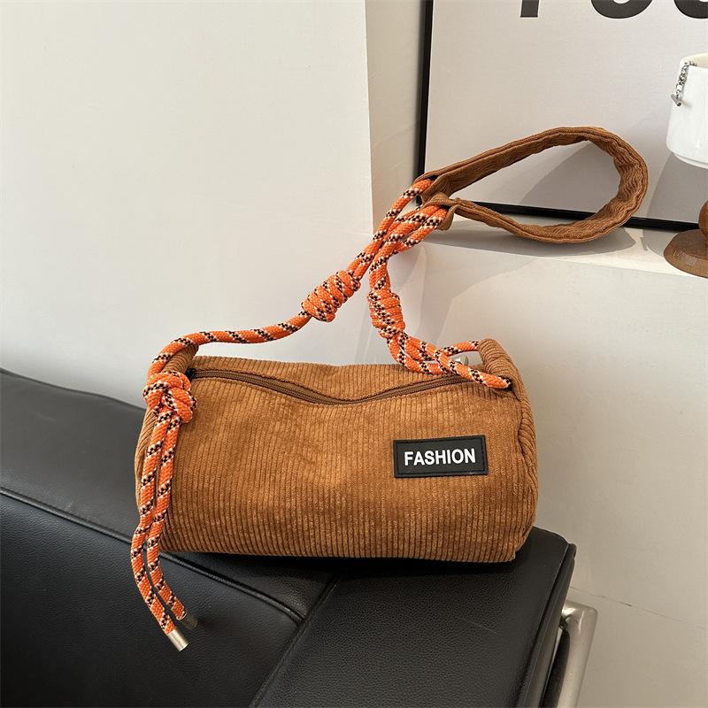 Популярная сумка новая летняя мода вельветовая сумка-мессенджер женская текстурная нишевая на плечо сумка-цилиндр