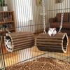 Подвесной туннель для хомяка Деревянные качели Укрытие Ветка-игрушка для жевания для сирийского хомяка сахарного поссума Товары для домашних животных