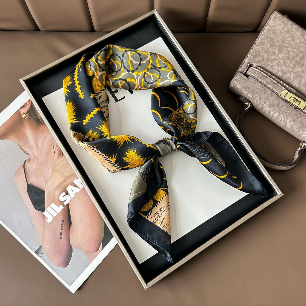 Шелковый шарф женский модный универсальный высокий смысл 70 квадратный шарф защита шеи шарф ретро шарф сумка